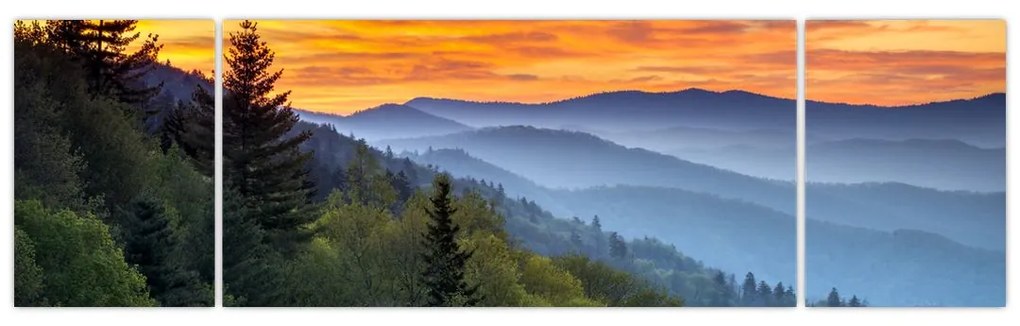 Obraz - Czerwone chmury w górach (170x50 cm)