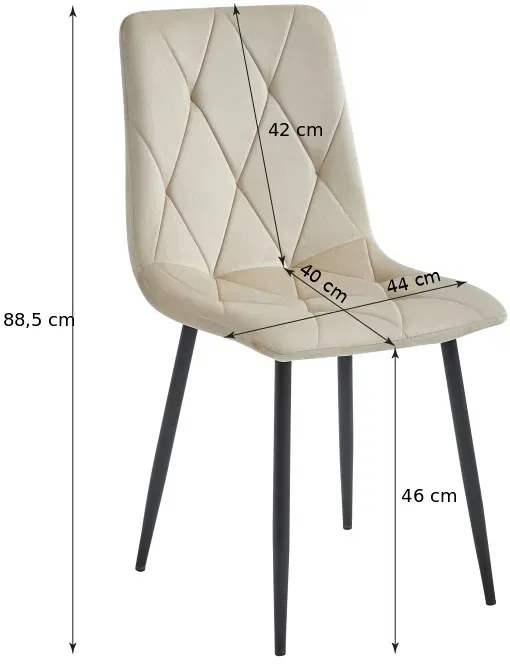 Czarne tapicerowane krzesło welurowe H7-D48