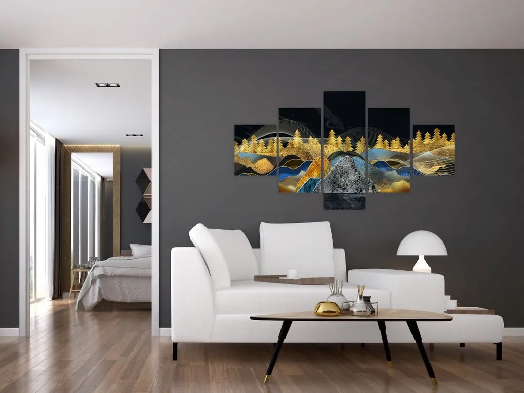 Obraz - Złote Góry (125x70 cm)