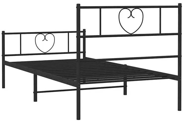Czarne metalowe łóżko pojedyncze 90x200 cm - Veligo