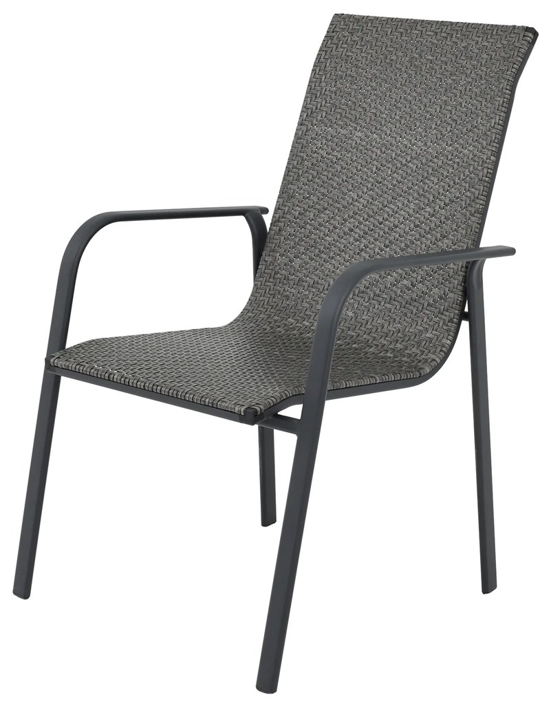 Krzesło ogrodowe z technorattanu Columbus szary PATIO