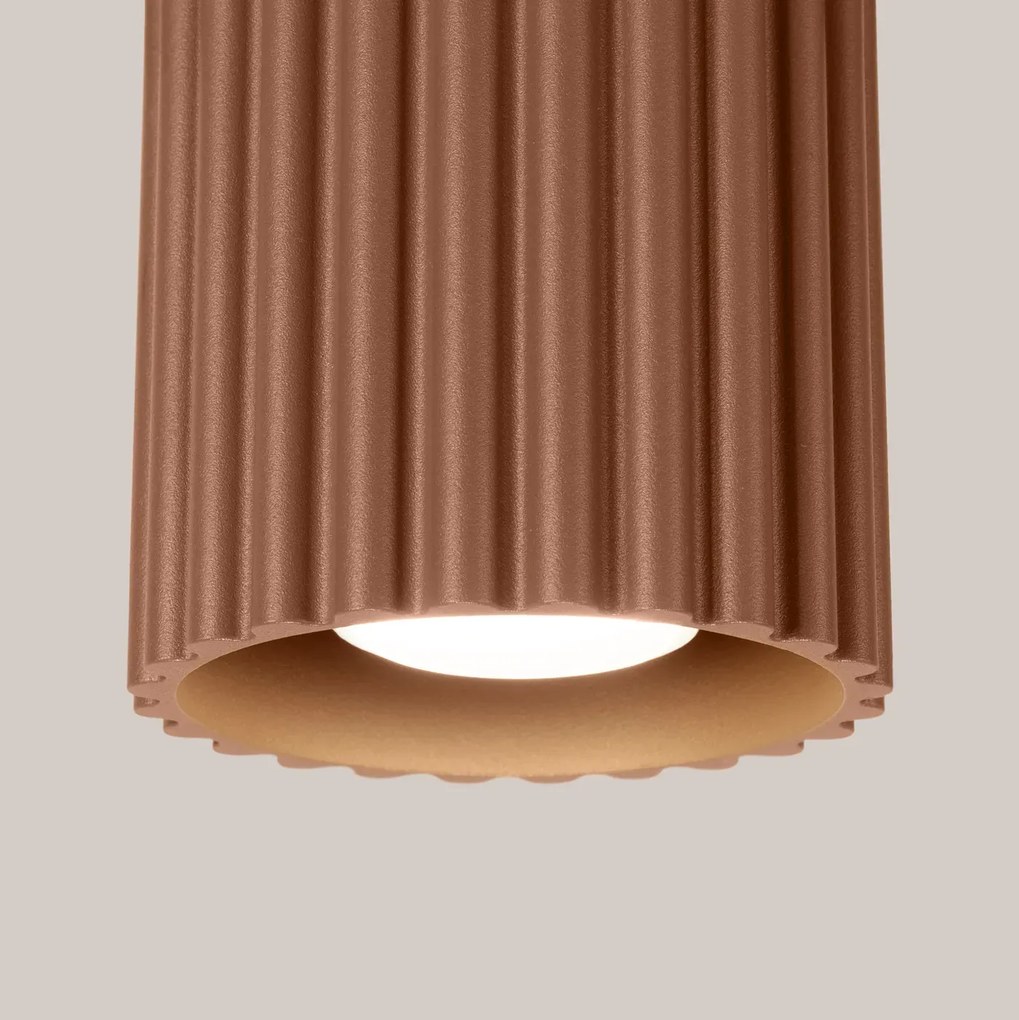 Plafon AURA 1 mocca GU10 ryflowany SOLLUX  LIGHTING