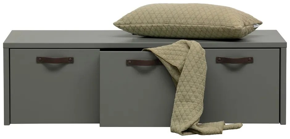 Zielono-szara szafka dziecięca z litego drewna sosnowego 120x36 cm Stage – vtwonen