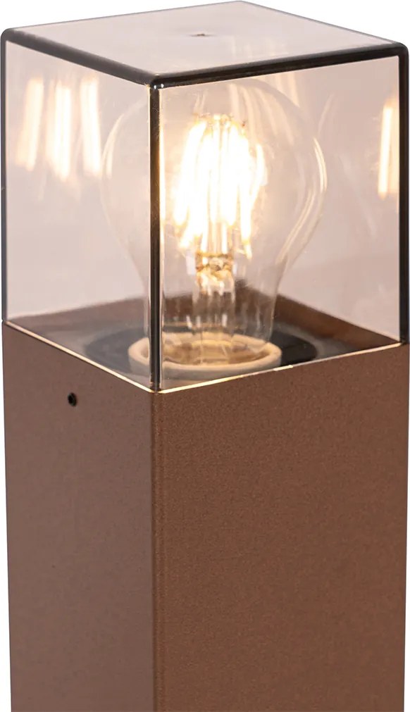 Lampa zewnętrzna 30 cm rdzawo-brązowa z kolcem do ziemi i wpustem kablowej - Denmark