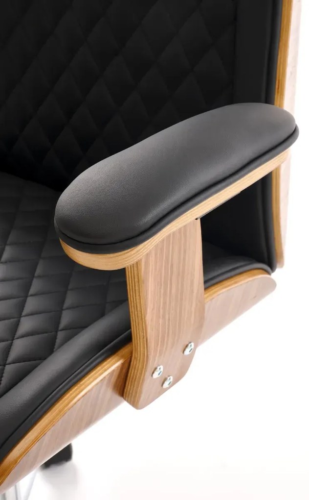 Fotel biurowy TIMBER czarny/orzechowy HALMAR
