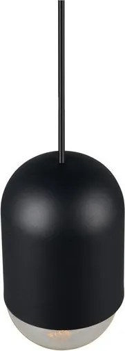 Czarna metalowa lampa wisząca ø 11 cm Nara – Reality