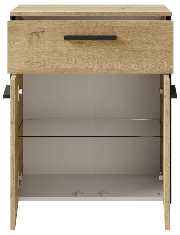 Niska wisząca szafka łazienkowa w dekorze dębu w naturalnym kolorze 72x60 cm Quickset 395 – Pelipal