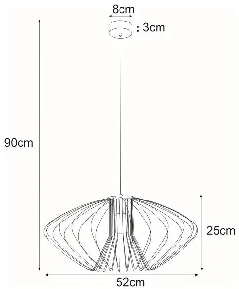 Czarna lampa wisząca z drucianym kloszem S544 T9-M99