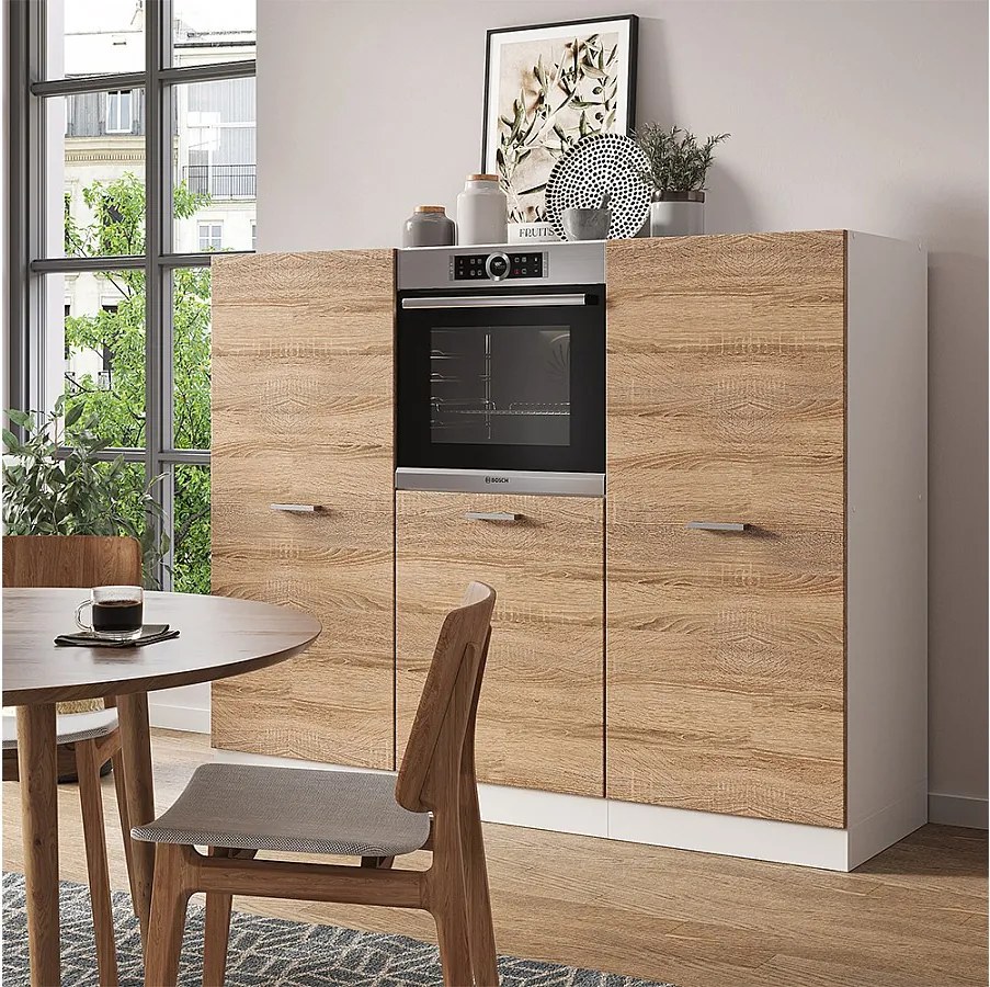 Blok kuchenny sonoma/biały 180x46x81.6 r-line