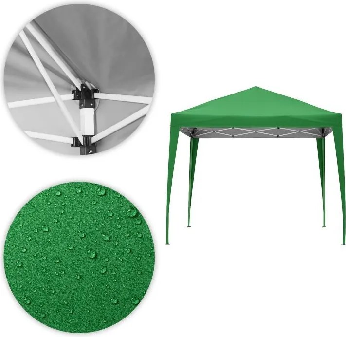Automatyczny namiot ogrodowy 3x3 m z oknami Gardenia 4W-GR, zielony