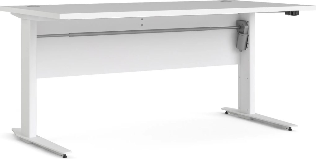 Biurko z regulacją wysokości Prima biały 150 białe nogi