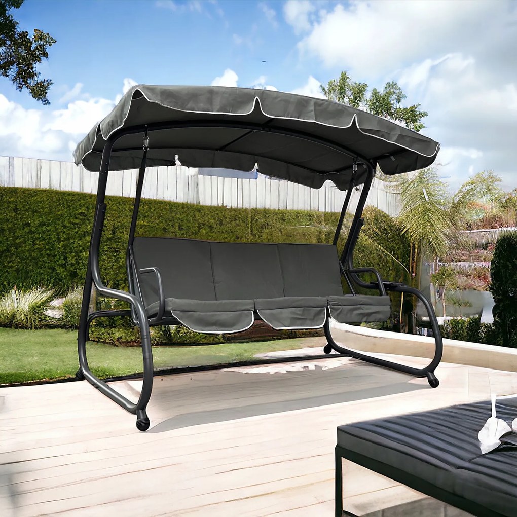 Bujana huśtawka do ogrodu wolnostojąca Nepal MAS-4026 szary