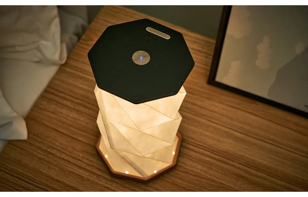 Czarna lampa stołowa LED (wysokość 18 cm) Twist Hexagon – Gingko