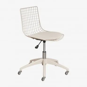 Krzesło Biurowe Ze Stali Renee Kremowa Tapioca & Sztucznej Skóry Kremowa Tapioca - Sklum