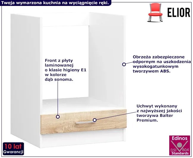 Szafka do zabudowy piekarnika dąb sonoma Esperox 11X