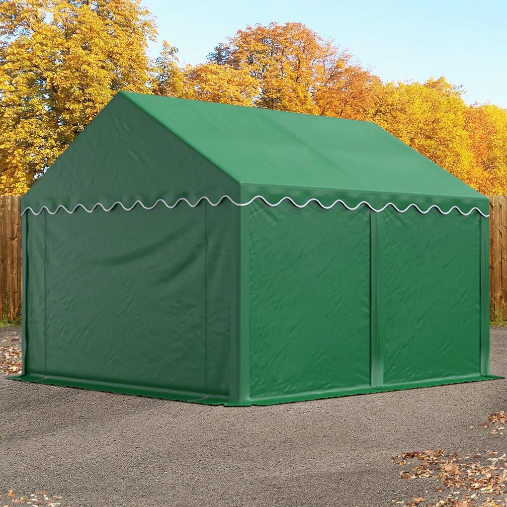 TOOLPORT 3x4m Namiot magazynowy, PVC 750, ciemnozielony - (7245)