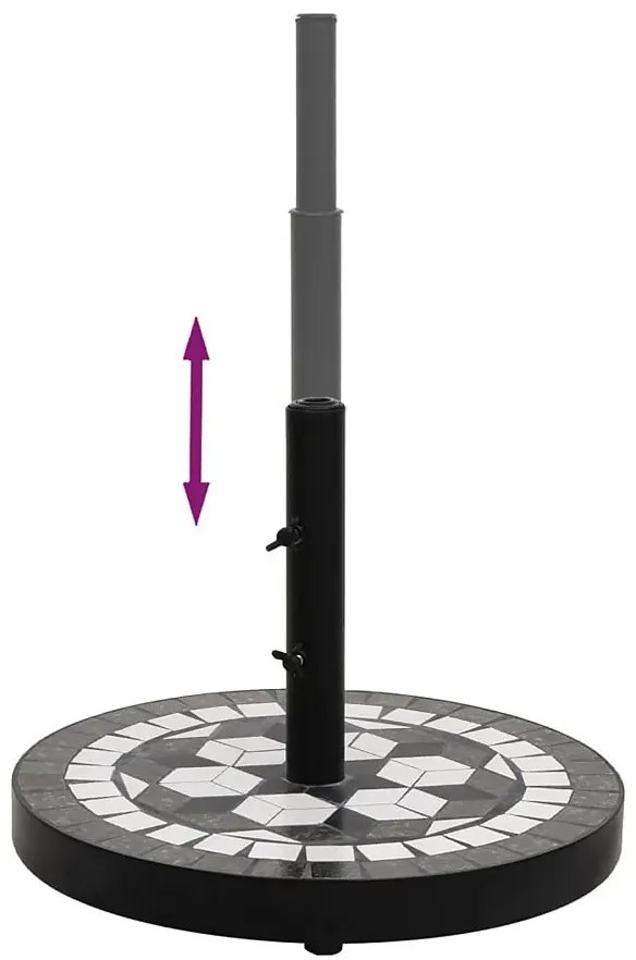 Okrągła podstawa pod parasol ogrodowy terakota + czarny - Lupeli