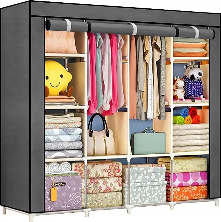 SZAFA MATERIAŁOWA TEKSTYLNA SKŁADANA GARDEROBA XXL