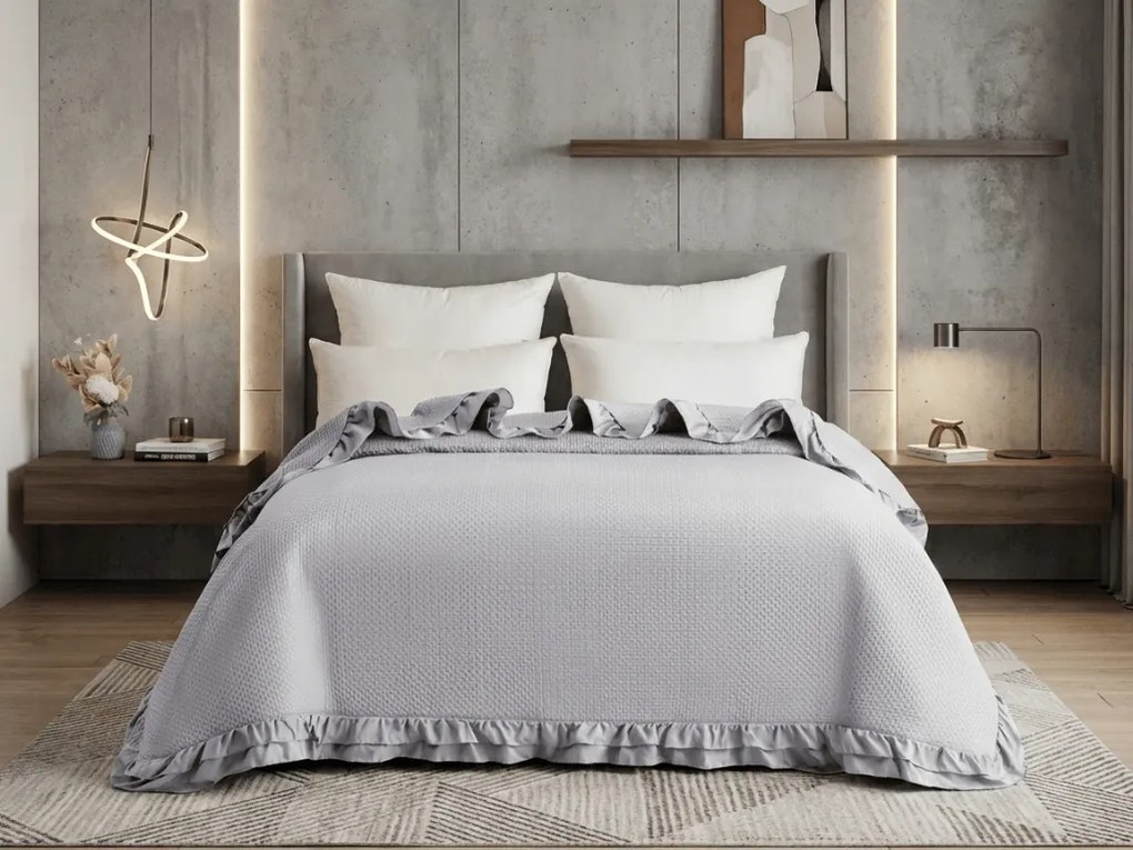Narzuta na łóżko MONTEGO, jasno szara Rozmiar: 220 x 240 cm