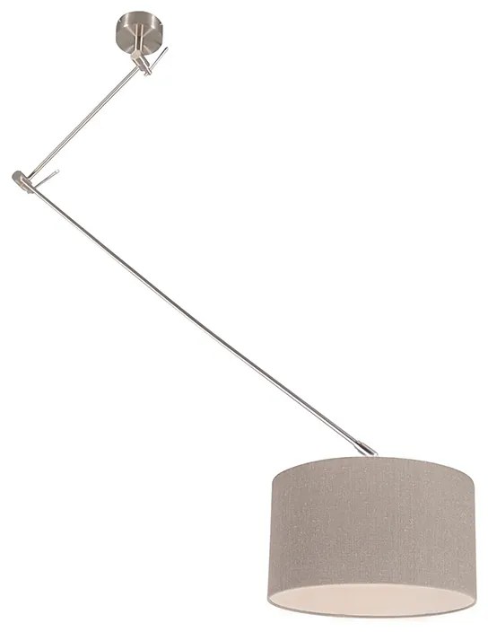 Stalowa lampa wisząca z kloszem 35 cm staro-szary regulowany - Blitz Nowoczesny Oswietlenie wewnetrzne