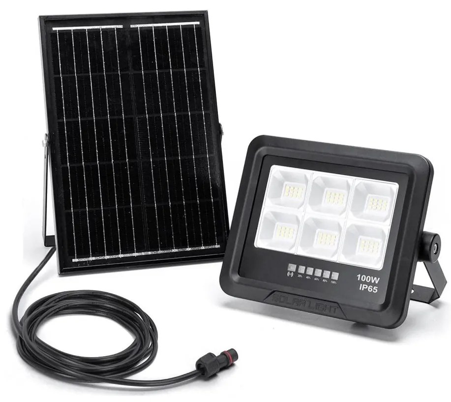 Aigostar - LED regulowany reflektor solarny LED/100W/3,4V IP65 + DO
