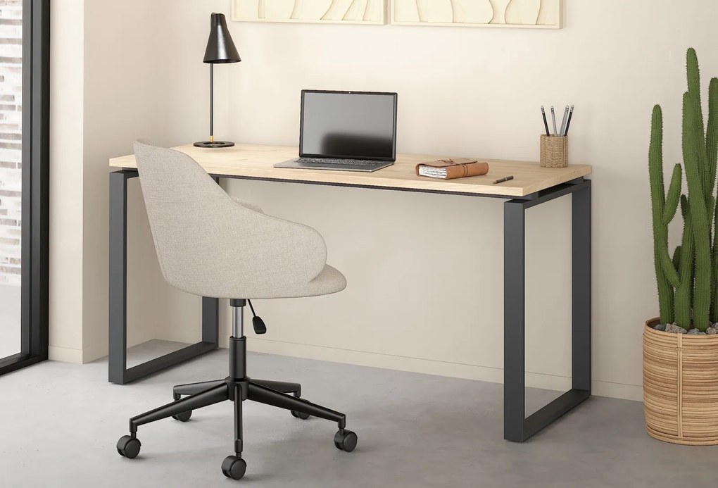 Biurko loft na płozach Sign 150 jackson hickory/szary mat