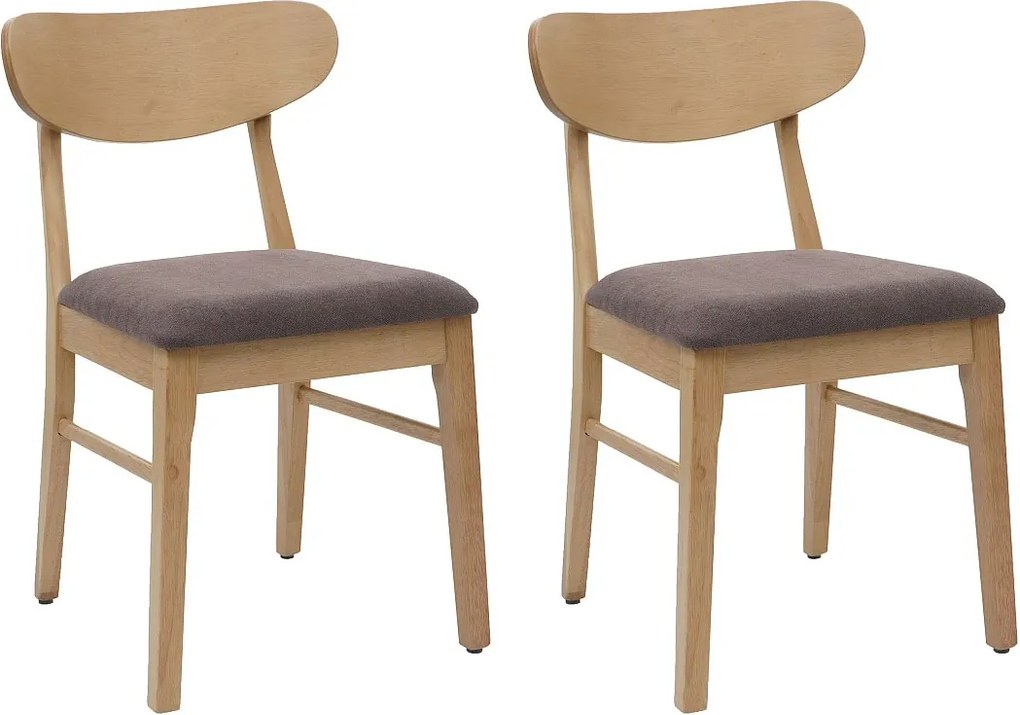 Krzesło do jadalni MCW-M59 (zestaw 2 sztuk),  jasna rama, taupe
