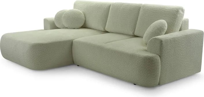 Narożnik VELO wolnostojący układ L strona Lewa z funkcją spania w tkaninie Coral 55