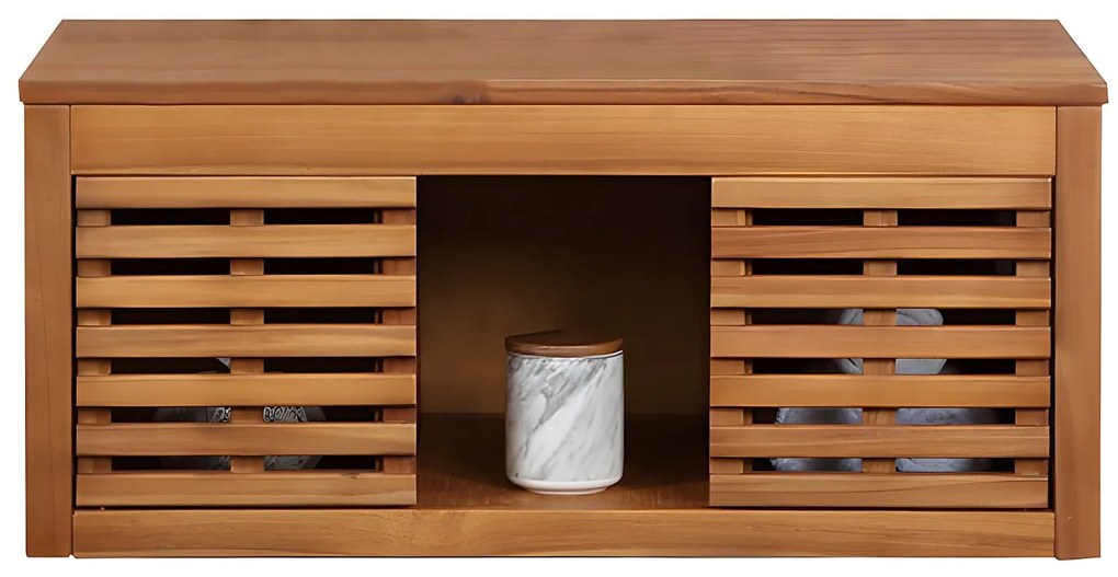 Szafka pod umywalkę wisząca z drewna akacjowego - 90 cm - PENEBEL