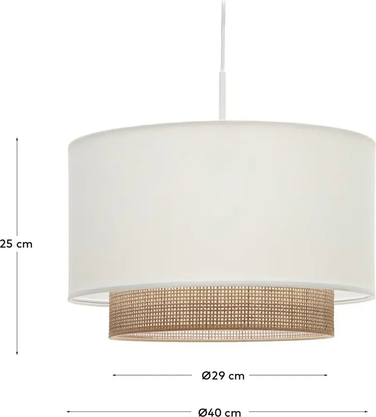 Biało-naturalny tekstylny abażur ø 40 cm Erna – Kave Home