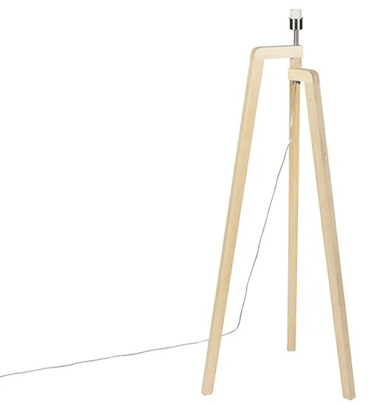 Lampa podłogowa trójnóg drewniana bez klosza - Puros Nowoczesny Oswietlenie wewnetrzne
