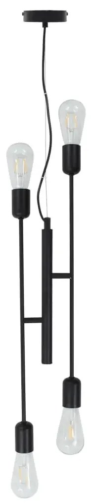 Czarna ruchoma lampa wisząca z żarówkami - 4X EX82 N2-W13
