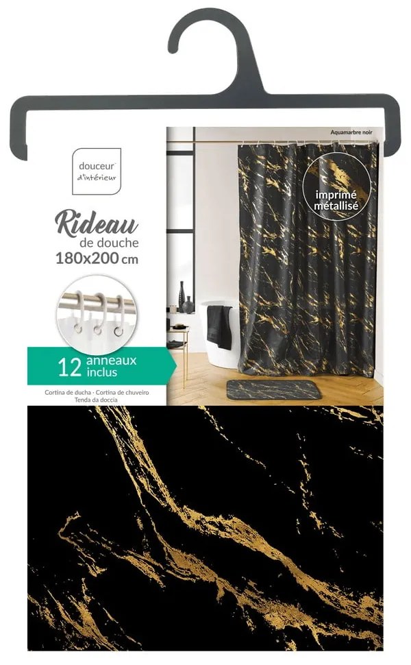 Zasłona prysznicowa 180x200 cm Aquamarbre – douceur d'intérieur
