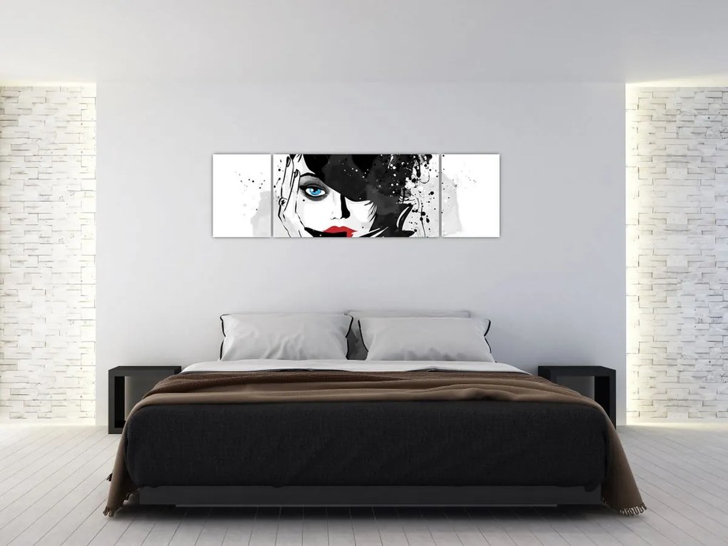 Obraz - Tajemnicza kobieta (170x50 cm)