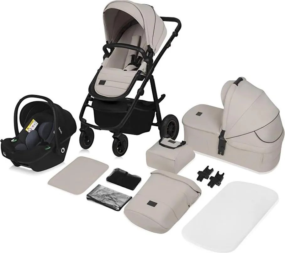 Lionelo - Wózek wielofunkcyjny 3w1 AMBER PLUS Beige Sand