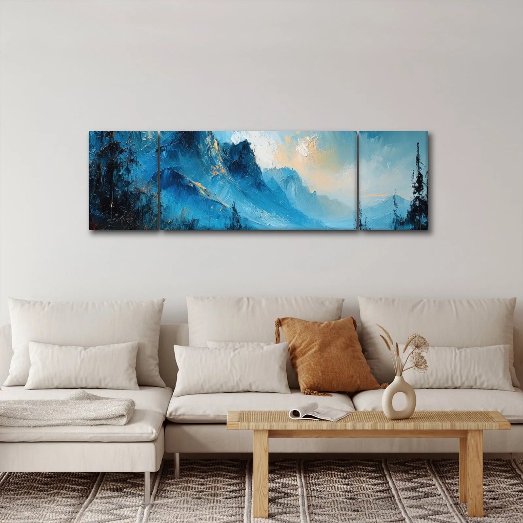 Obraz - Malowanie gór (170x50 cm)
