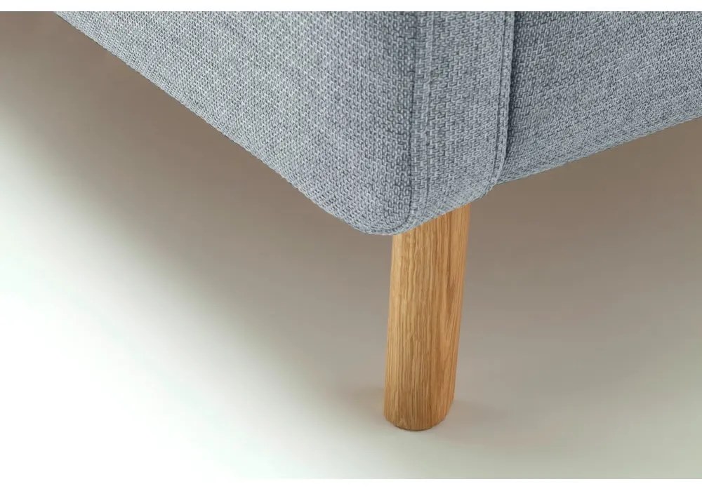 Szaroniebieskie tapicerowane łóżko dwuosobowe ze schowkiem ze stelażem 140x200 cm Lotte – Meise Möbel