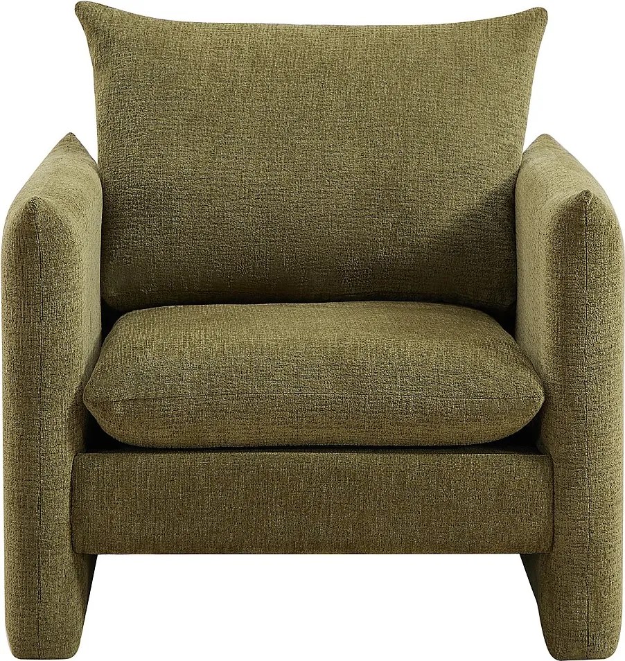 Fotel zielony z tkaniny szenilowej GORAZI