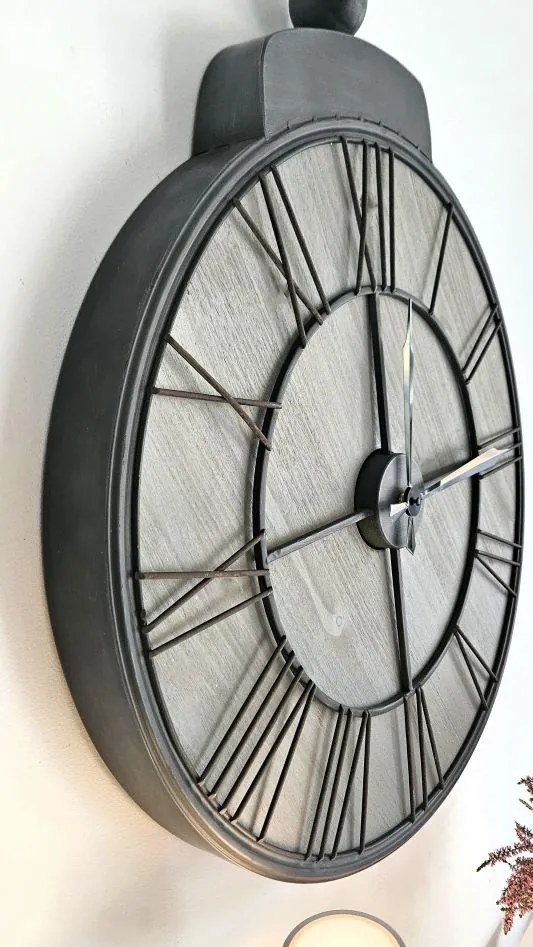 Zegar ścienny w styl rustykalnym, średnica 80cm