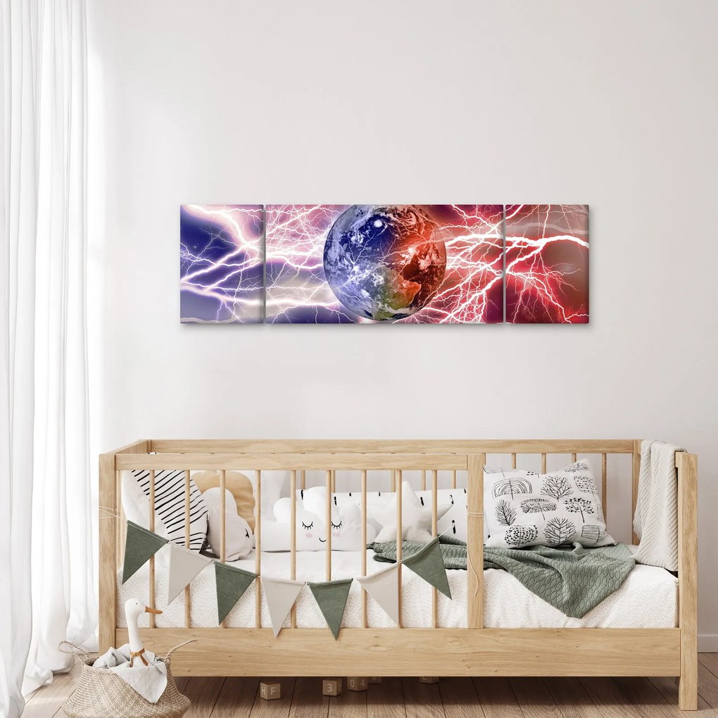Obraz - Kula ziemska pod prądem (170x50 cm)