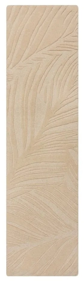 Beżowy wełniany chodnik 60x230 cm Lino Leaf – Flair Rugs