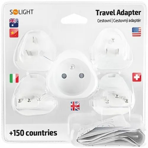 Solight PA20 Uniwersalny adapter podróżny, uziemiony