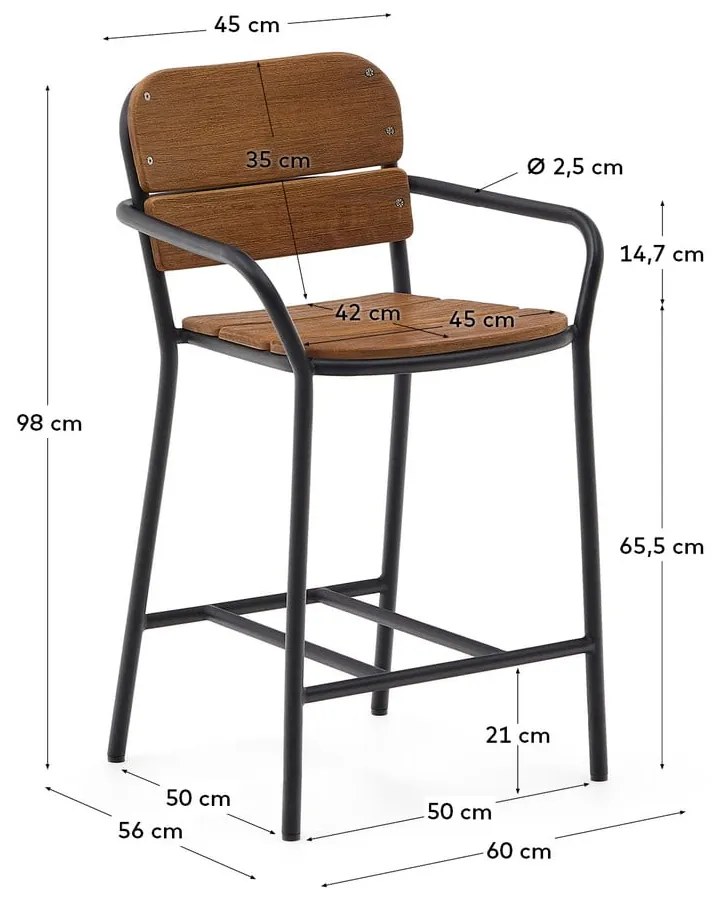 Czarno-brązowy metalowy hoker ogrodowy Algueret – Kave Home