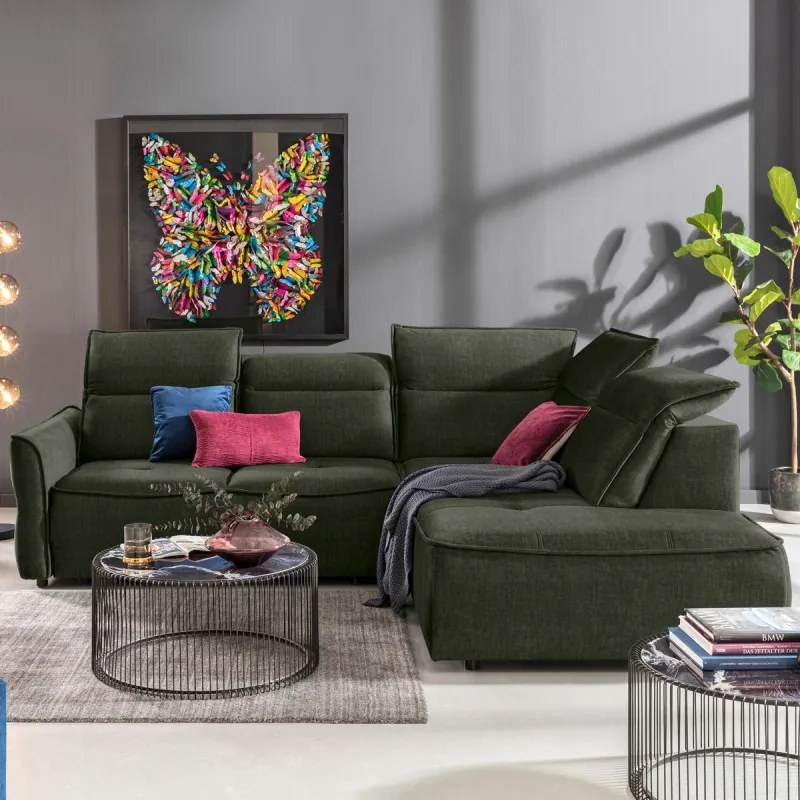 Narożnik MURILLO L z elektryczną regulacją siedziska Prawostronny w tkaninie VOGUE 11 WERSAL