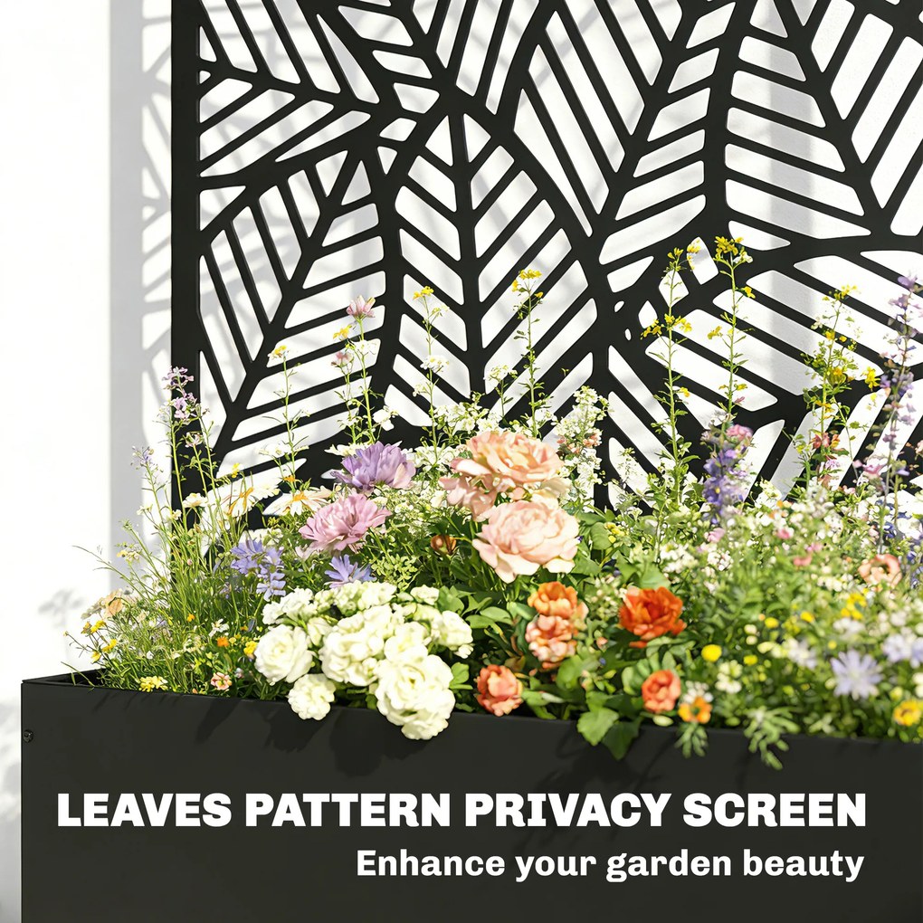 Outsunny podwyższana grządka metalowa z kratownicą dla pnączy, wolnostojąca lub do montażu na ścianie | Aosom PL