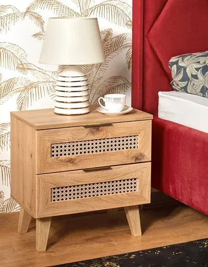 Szafka rustykalna nocna z szufladami N8-F98