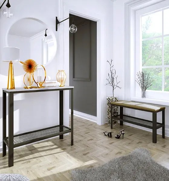 Industrialna konsola czarny + beton F2-E24