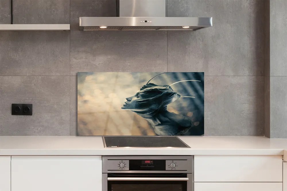 Szklany Panel Zarys Głowy Postaci