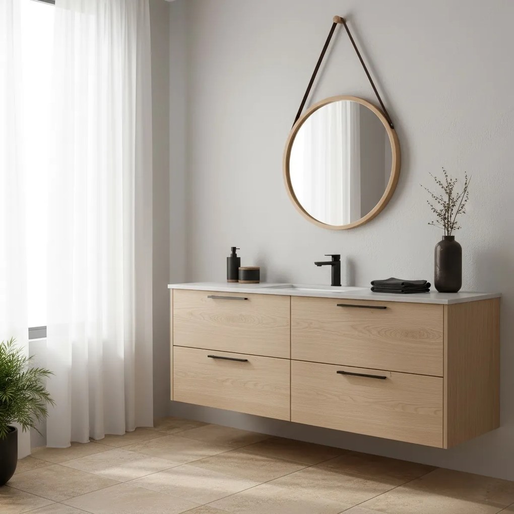 Lustro ścienne B053 NAT, bambus