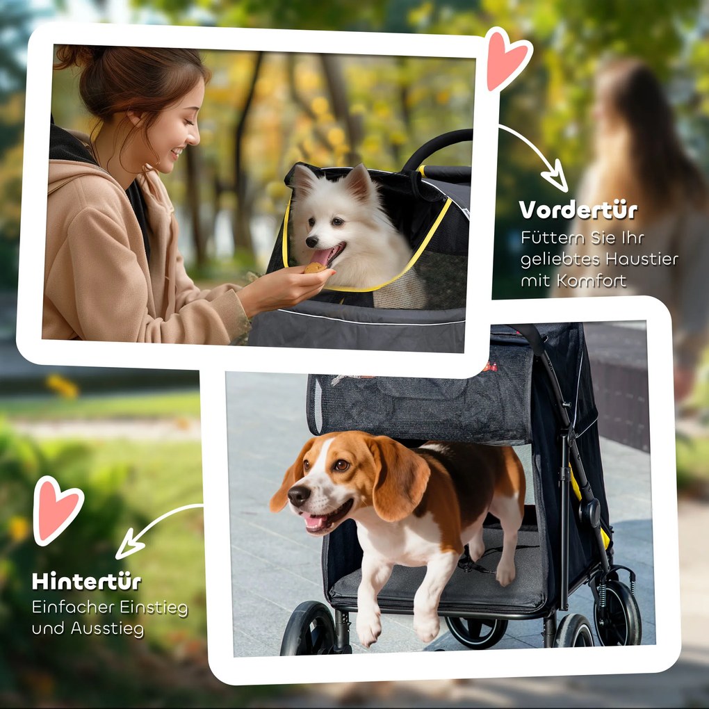 Outsunny Wózek dla Psa Kota Składany z Poduszką do 20kg | Aosom PL